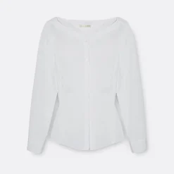 A LINE Ballerina Neck-Shoulder Detail Shirt>Woman Blouses & Shirts