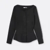 A LINE Ballerina Neck-Shoulder Detail Shirt>Woman Blouses & Shirts