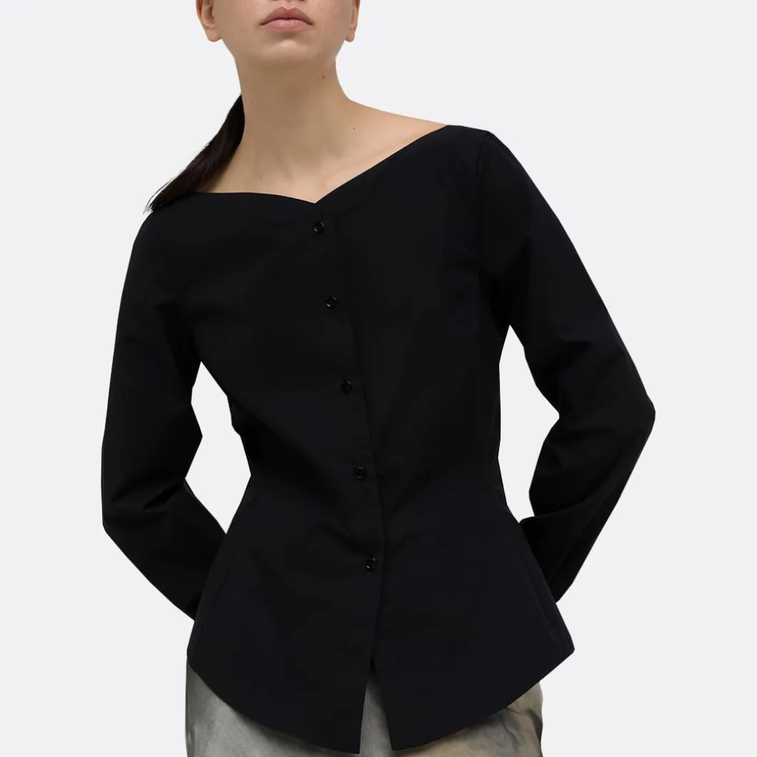 A LINE Ballerina Neck-Shoulder Detail Shirt>Woman Blouses & Shirts