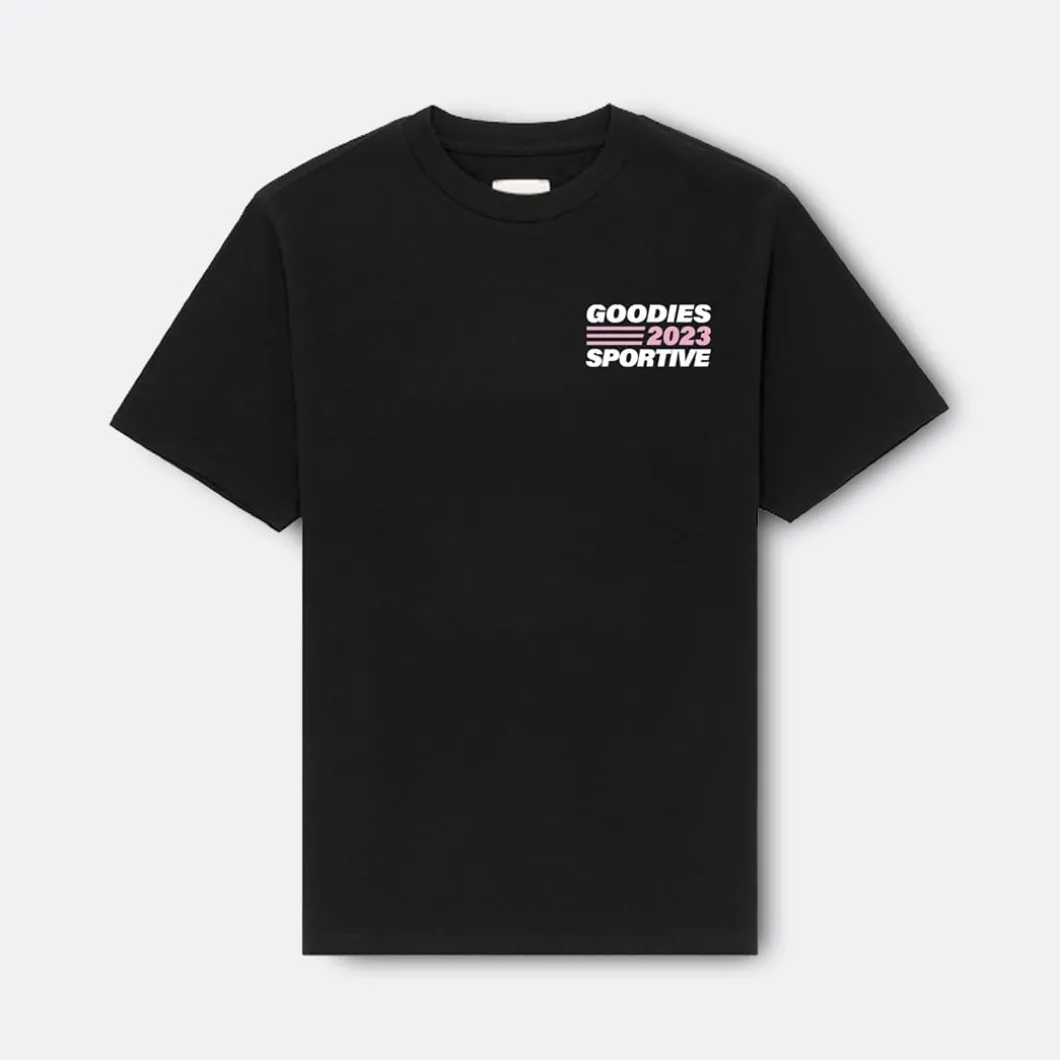 Goodies Sportive Black Merch Tee>Woman Blouses & Shirts