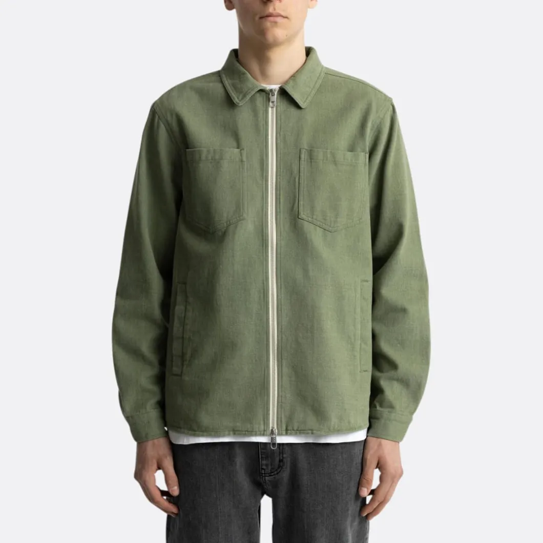RVLT Cotton Zip Overshirt>Man Jackets & Coats