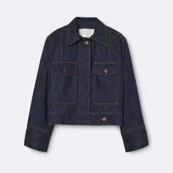 A LINE Cropped Denim Jacket>Woman Jackets & Coats
