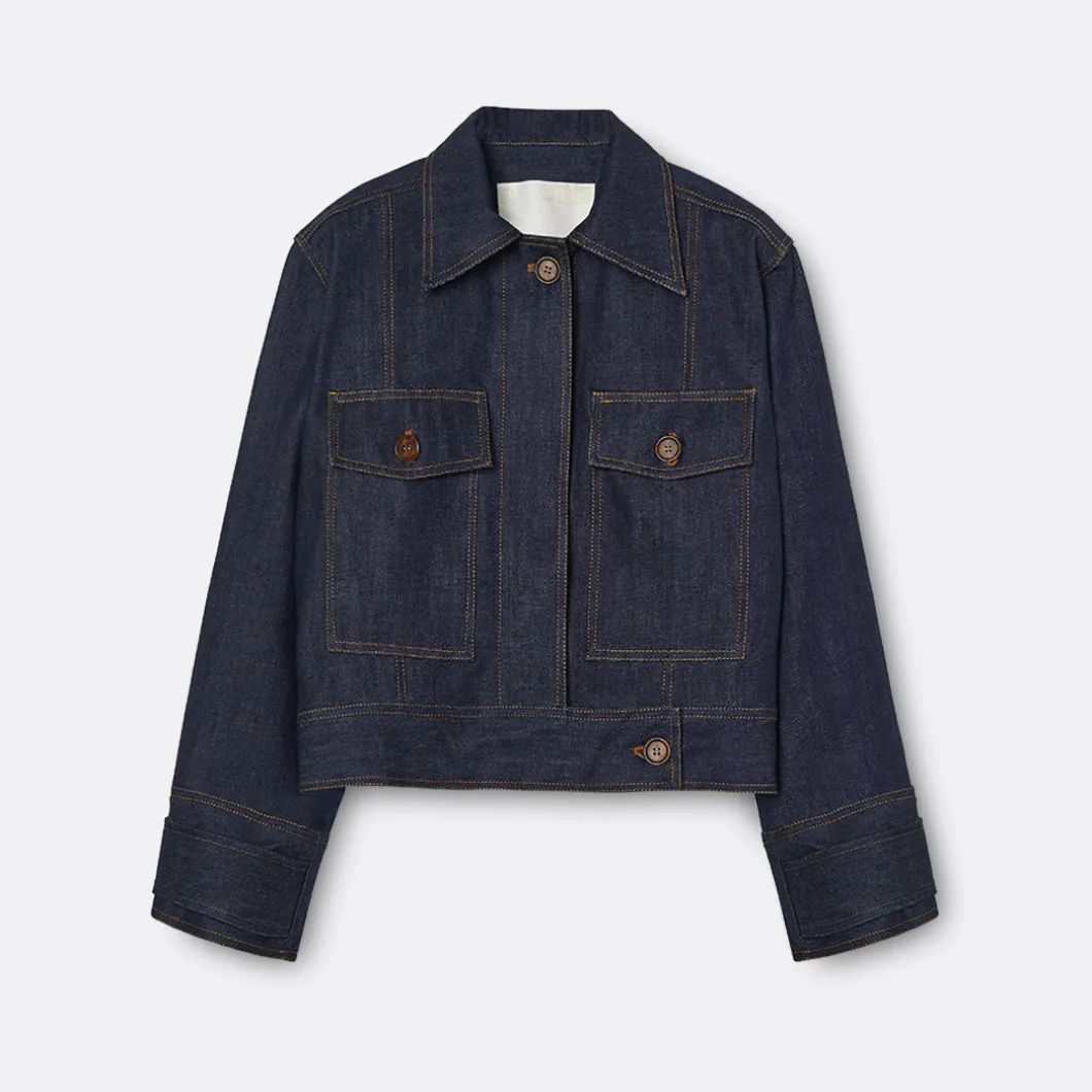 A LINE Cropped Denim Jacket>Woman Jackets & Coats