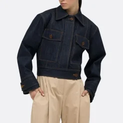 A LINE Cropped Denim Jacket><noscript><img width=