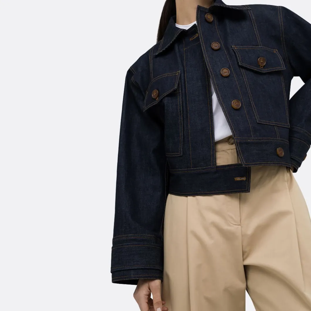 A LINE Cropped Denim Jacket>Woman Jackets & Coats