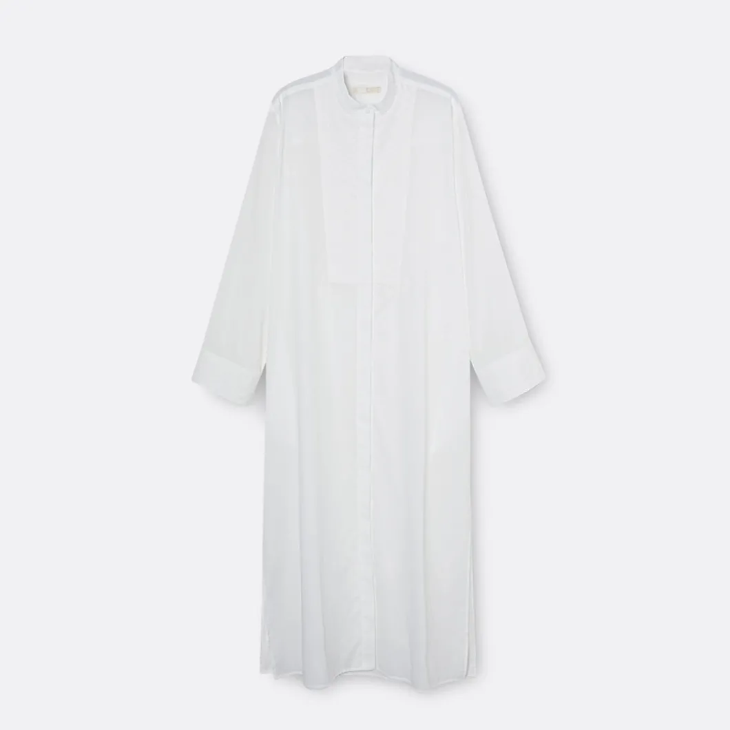A LINE Embroidery Bib-Panel Shirtdress>Woman Dresses & Jumpsuits