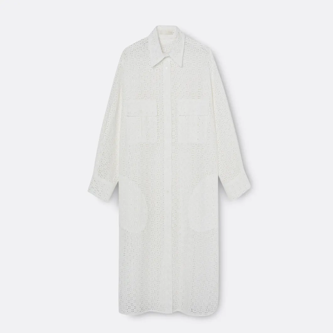 A LINE Embroidery Resortwear Shirtdress>Woman Dresses & Jumpsuits