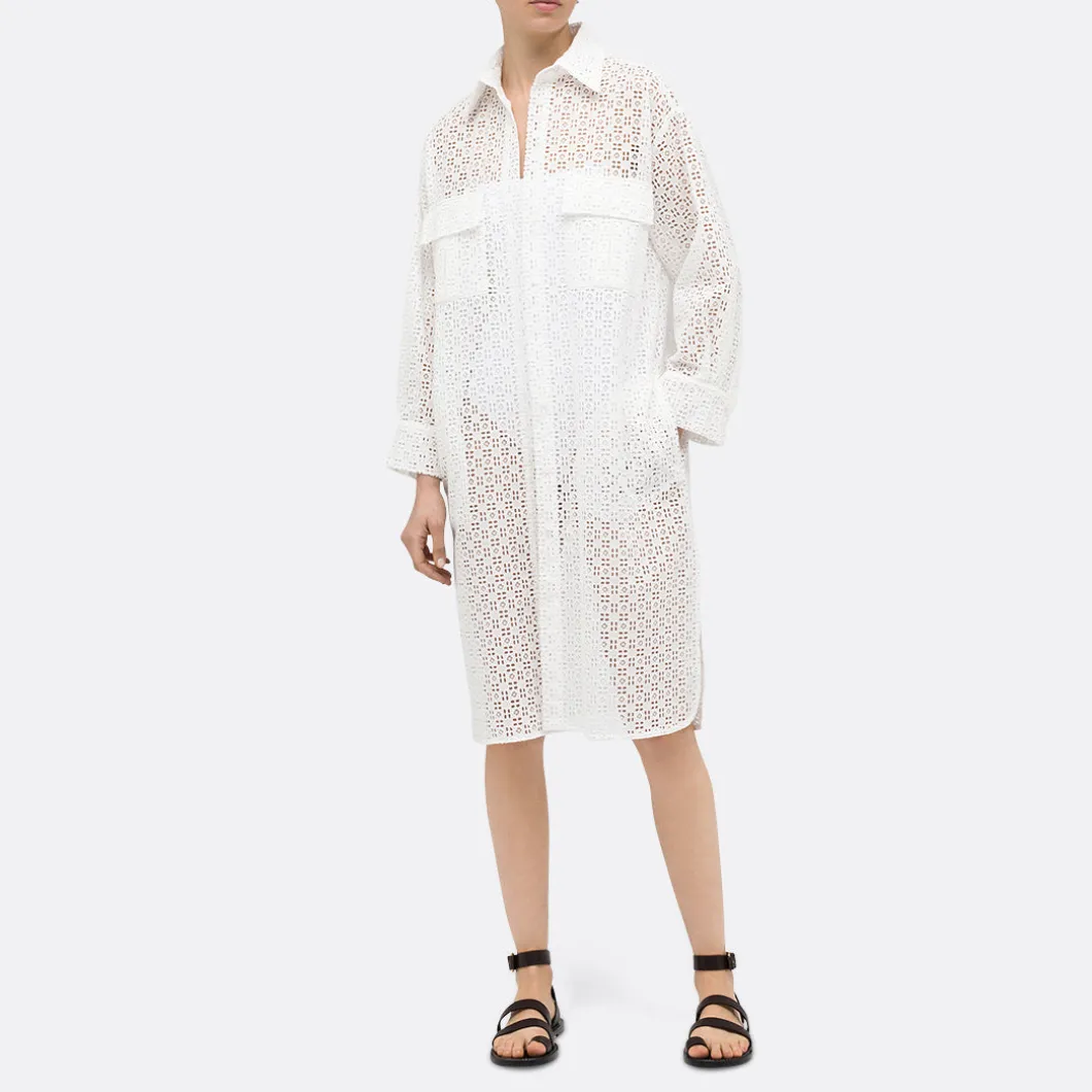 A LINE Embroidery Resortwear Shirtdress>Woman Dresses & Jumpsuits