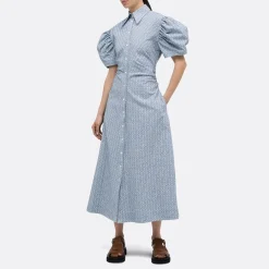 A LINE Gathered Detail Shirtdress><noscript><img width=