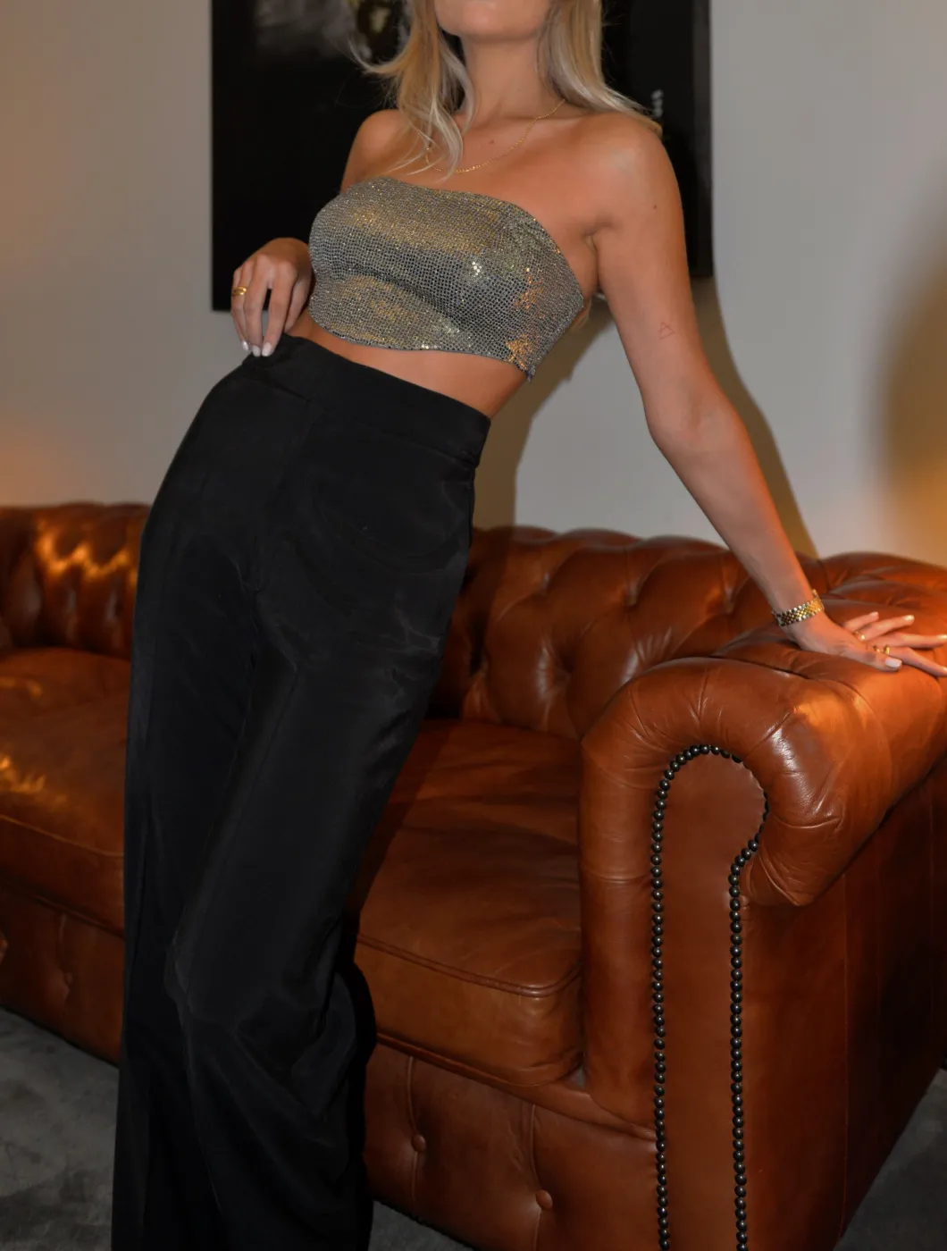 Guaja Golden Sequins Corset>Woman Tops & T-Shirts