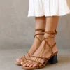 Alohas Goldie Tan Sandals>Woman Sandals & Slides