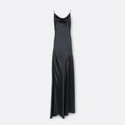 A LINE Halter Open-Back Silk Dress>Woman Dresses & Jumpsuits