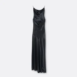 A LINE Halter Open-Back Silk Dress>Woman Dresses & Jumpsuits