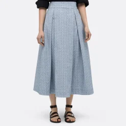 A LINE High-Waisted Pleated Skirt><noscript><img width=