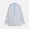 A LINE Mandarim-Style Collar Shirt>Woman Blouses & Shirts