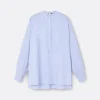 A LINE Mandarim-Style Collar Shirt>Woman Blouses & Shirts