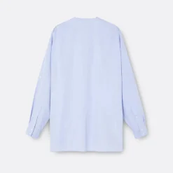 A LINE Mandarim-Style Collar Shirt>Woman Blouses & Shirts