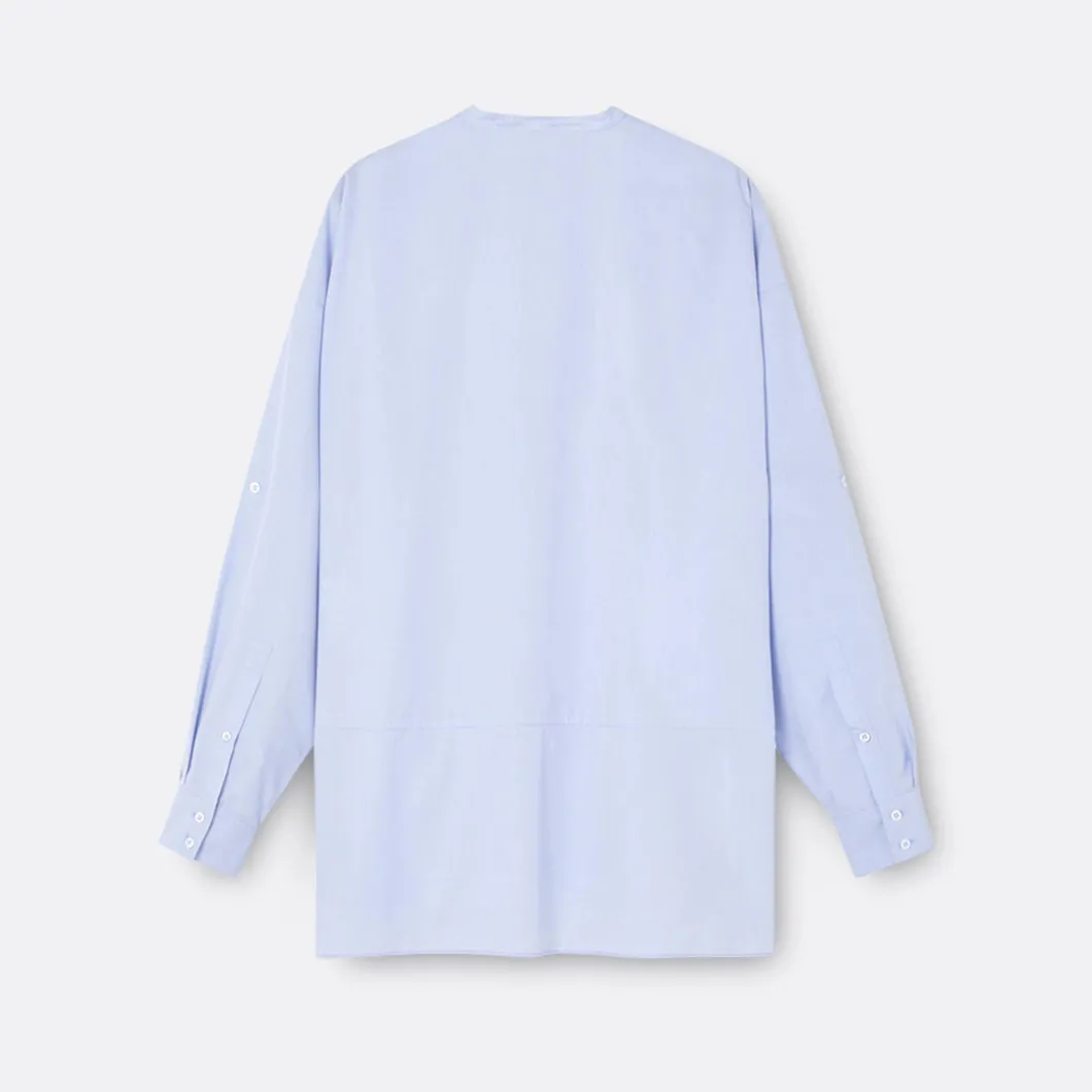 A LINE Mandarim-Style Collar Shirt>Woman Blouses & Shirts