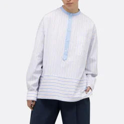 A LINE Mandarim-Style Collar Shirt><noscript><img width=
