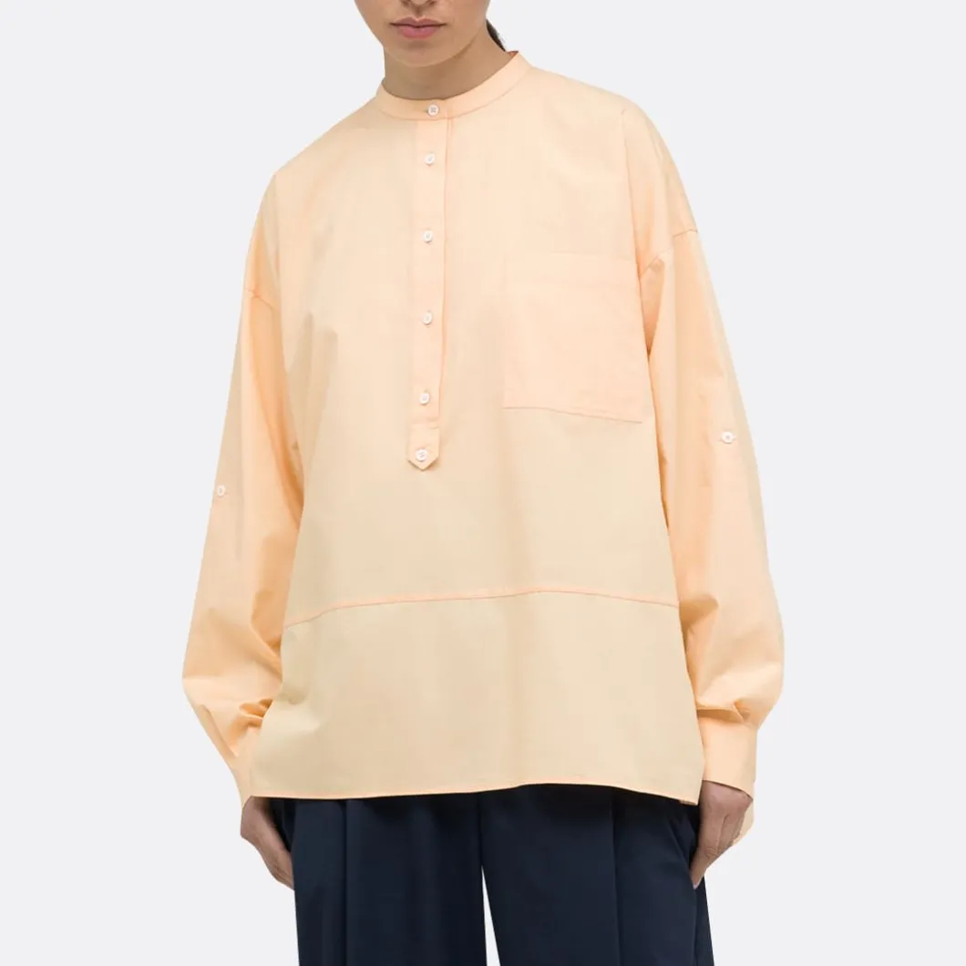 A LINE Mandarim-Style Collar Shirt>Woman Blouses & Shirts