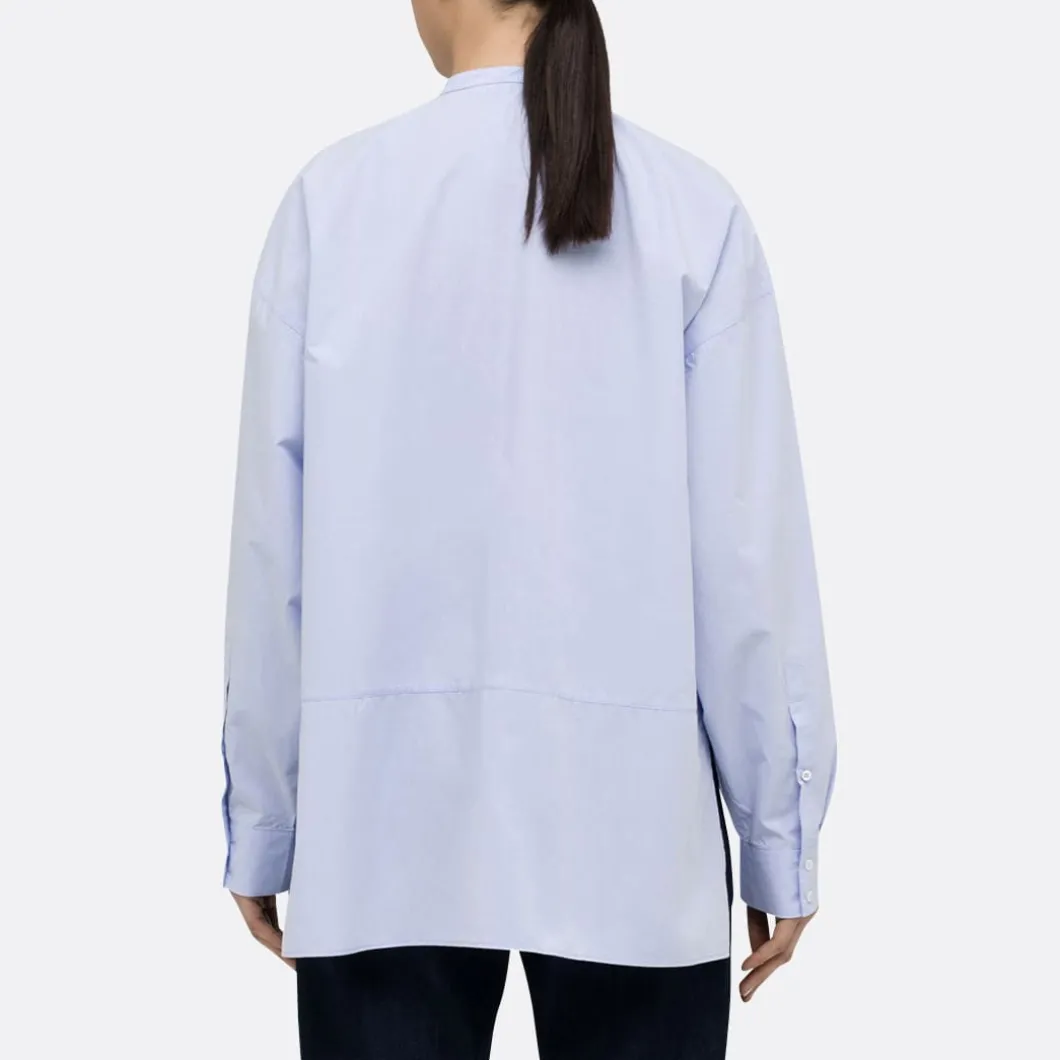 A LINE Mandarim-Style Collar Shirt>Woman Blouses & Shirts
