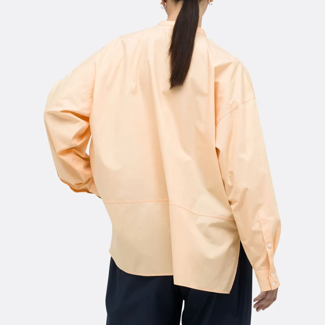 A LINE Mandarim-Style Collar Shirt>Woman Blouses & Shirts