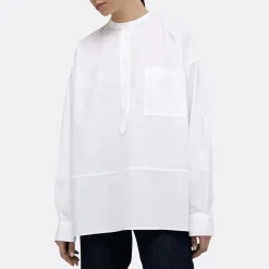 A LINE Mandarim-Style Collar Shirt><noscript><img width=