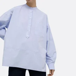 A LINE Mandarim-Style Collar Shirt><noscript><img width=