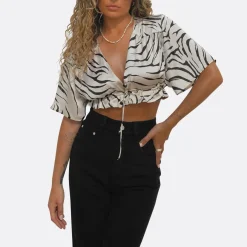 Guaja Maui Crop Top Zebra>Woman Tops & T-Shirts