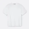 A LINE Mercerized Cotton T-Shirt>Woman Tops & T-Shirts