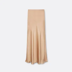 A LINE Midi Bias-Cut Satin Skirt>Woman Skirts & Shorts