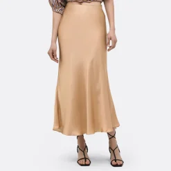 A LINE Midi Bias-Cut Satin Skirt><noscript><img width=