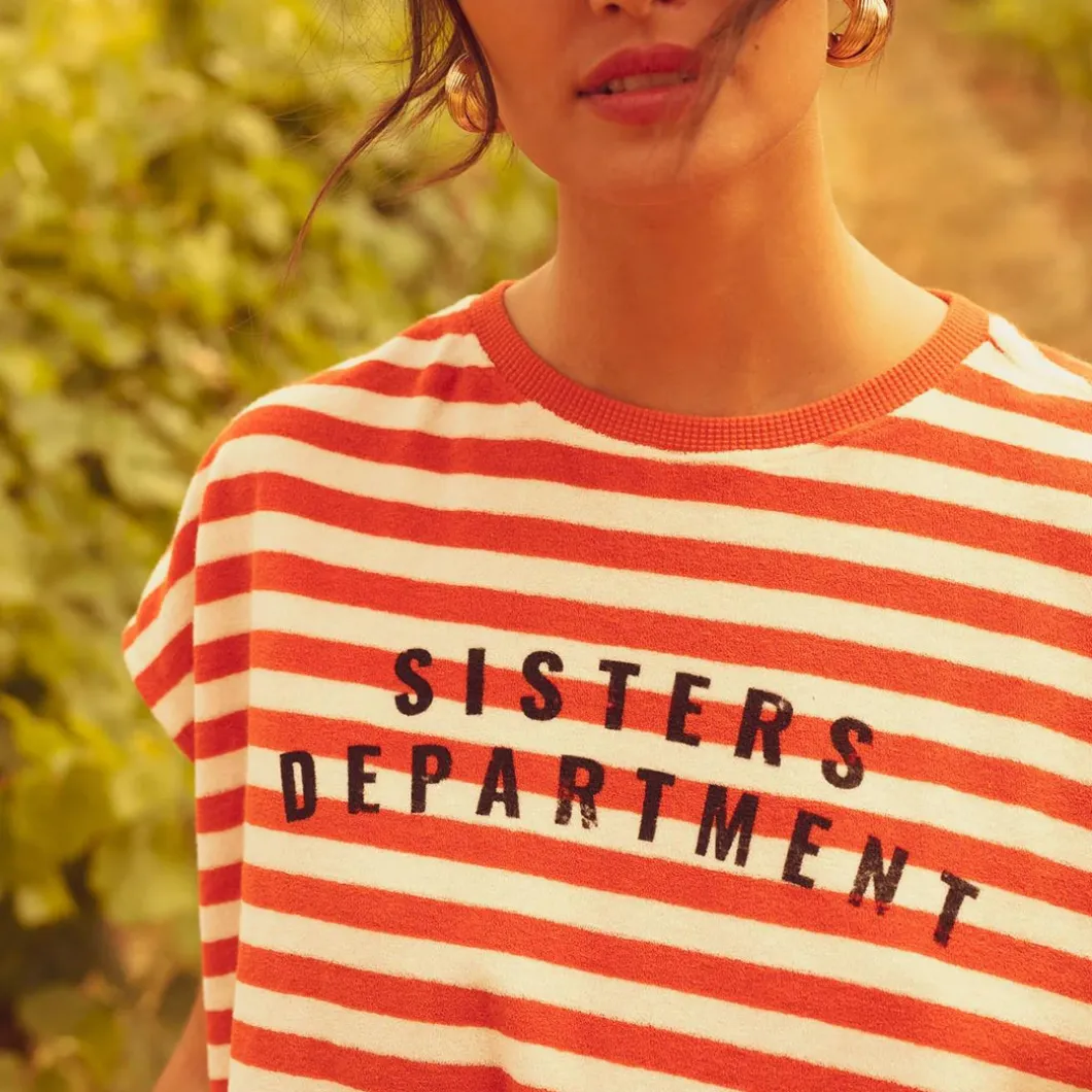 Sisters Department R&W Striped Sweatshirt>Woman Sweaters