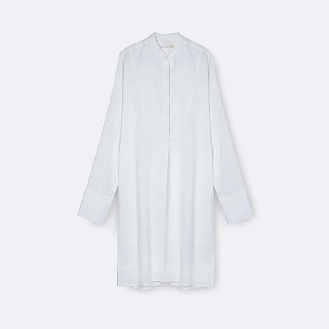 A LINE See-Through Bib-Panel Shirt>Woman Blouses & Shirts