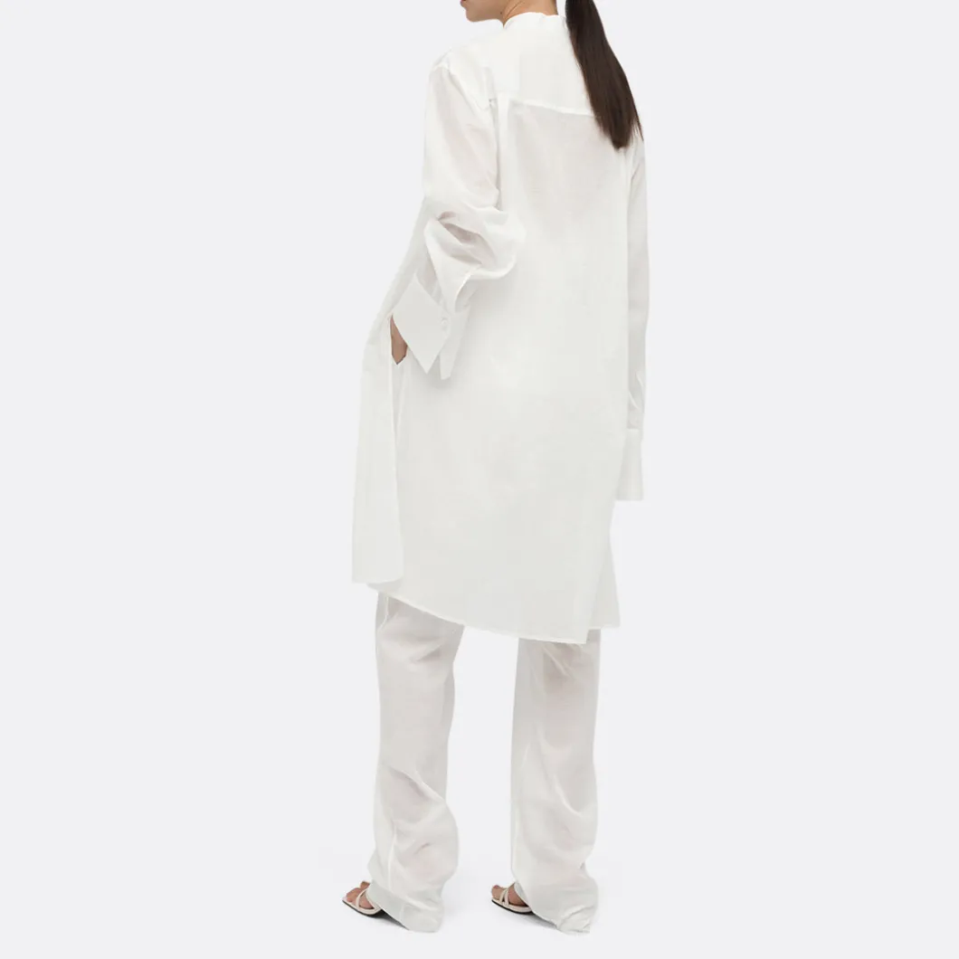 A LINE See-Through Bib-Panel Shirt>Woman Blouses & Shirts