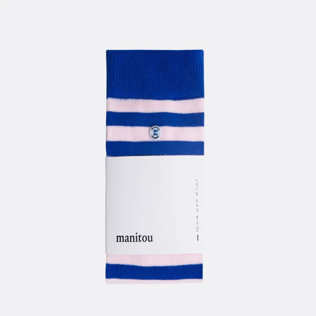 Manitou Amsterdam Stripe Affairs Electric Blue Socks>Woman Socks