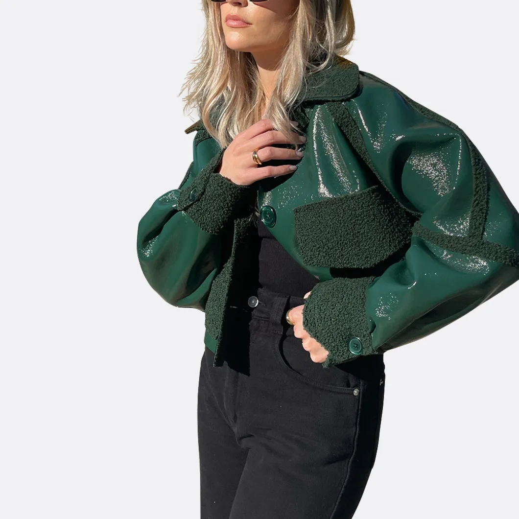 Guaja Vinyl Curly Coat>Woman Jackets & Coats